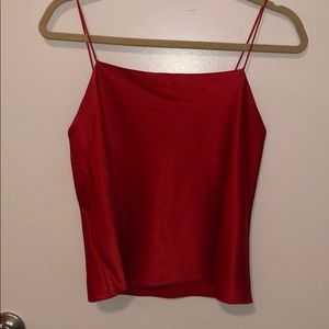 Alice and Olivia red satin tank